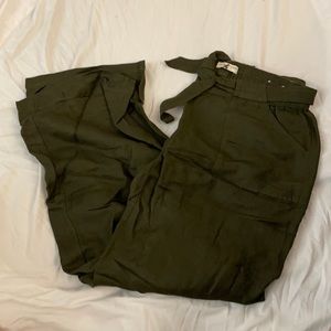 Coldwater Creek Cotton Wide Leg Pants (Olive)